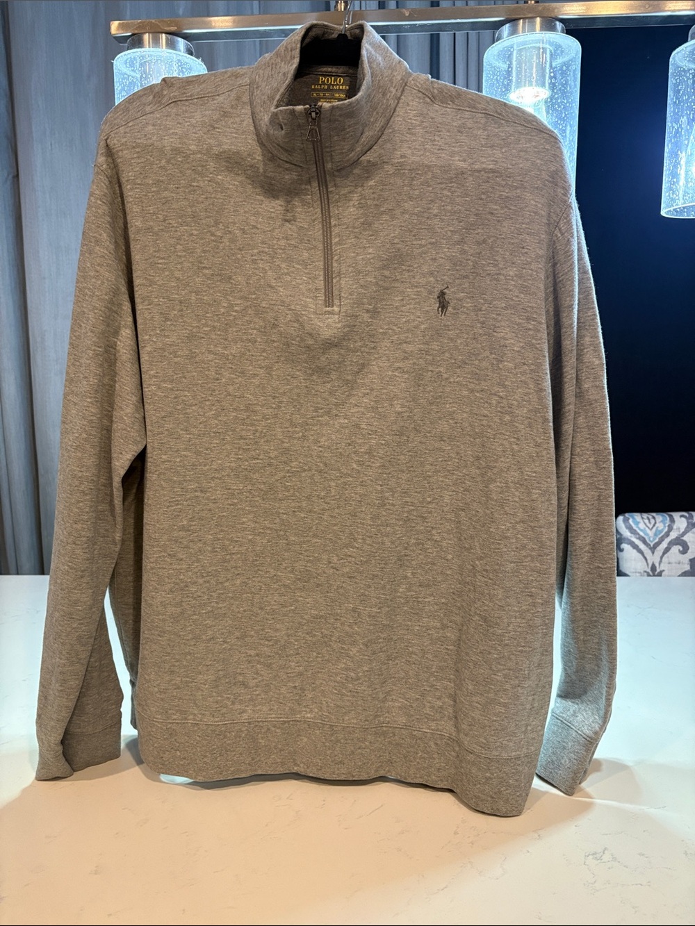 Polo by Ralph Lauren Light Gray Quarter-Zip Pullover Sweater
